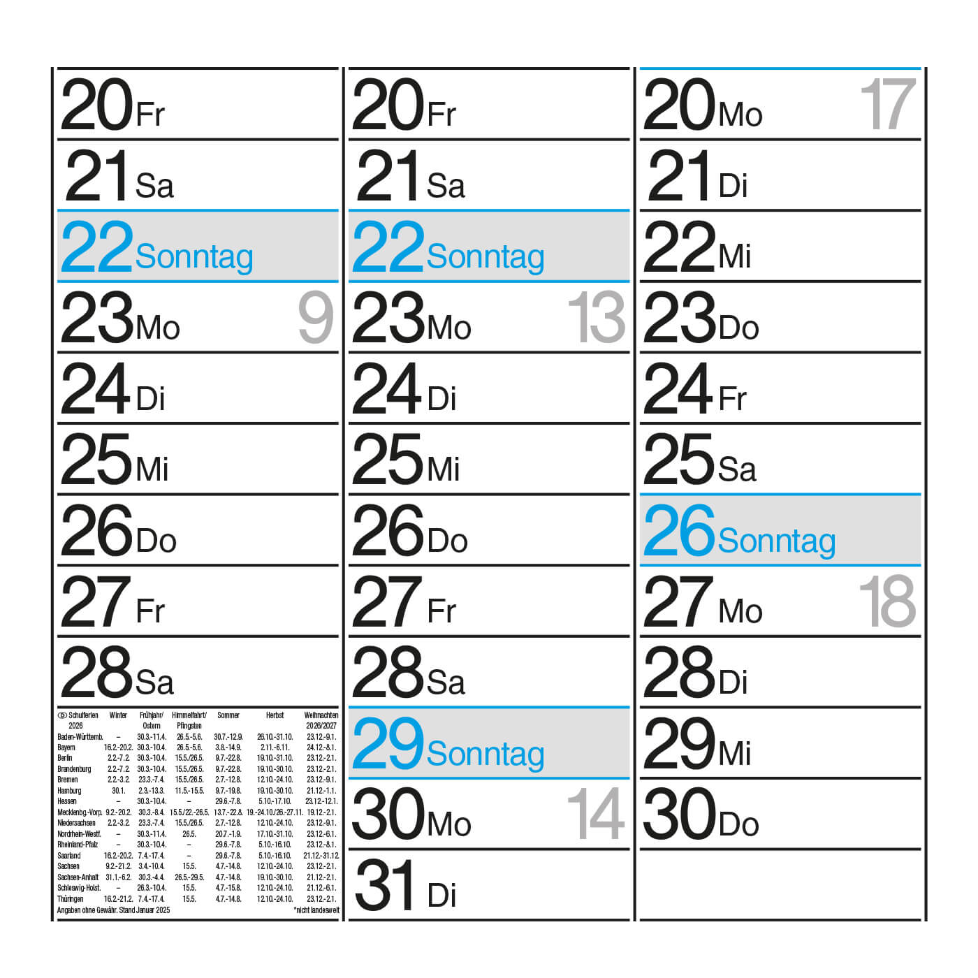 Wandkalender